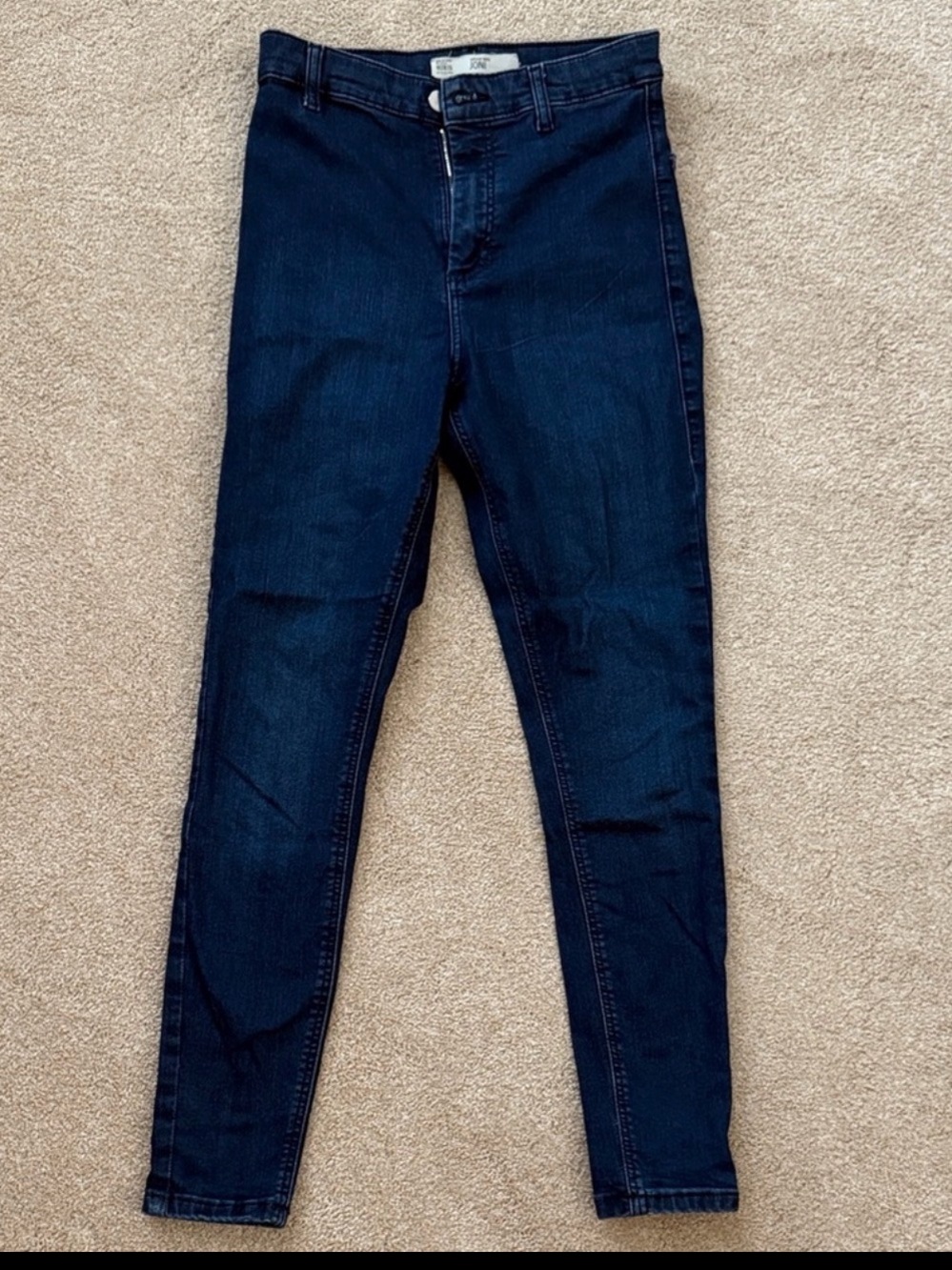 Topshop Dark Indigo High-Rise Skinny Jeans